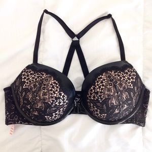 NWT Black Leather Victoria Secret Bra